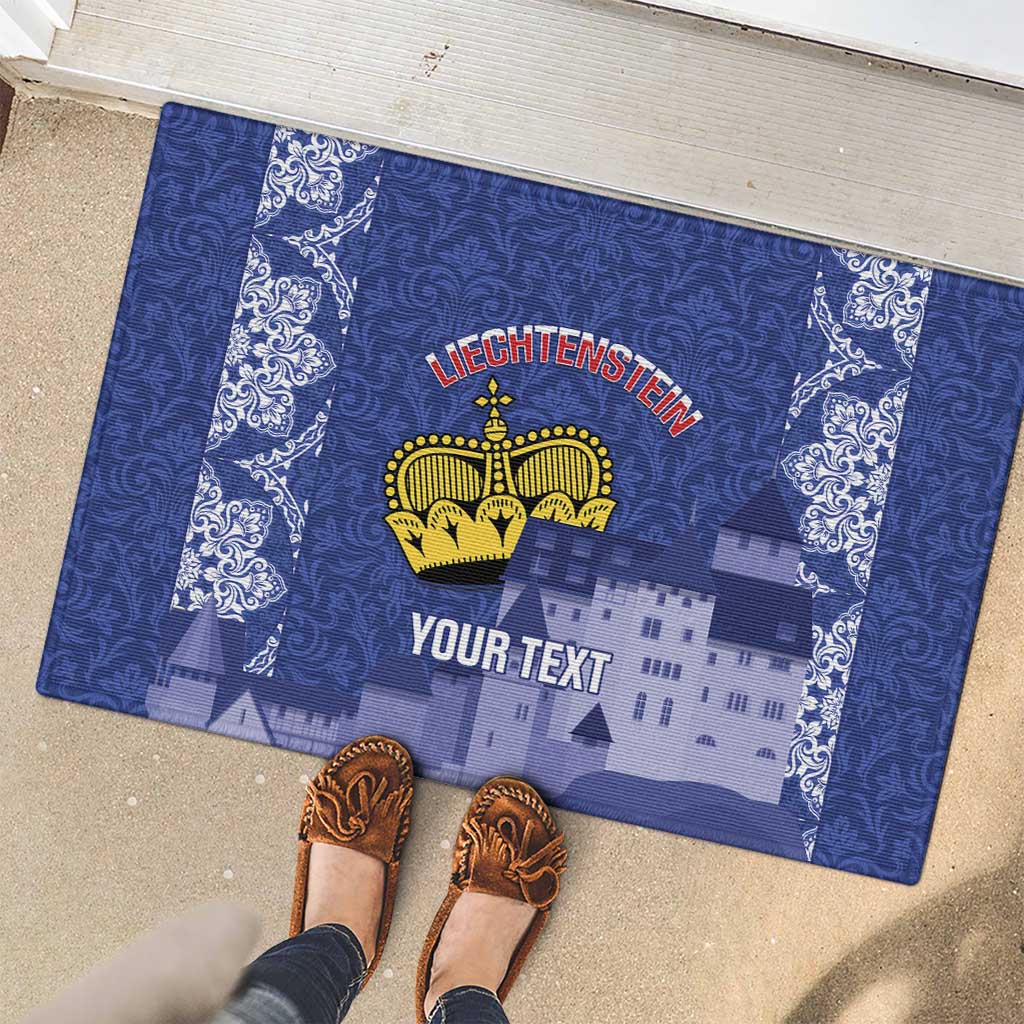 Custom Liechtenstein Football Rubber Doormat Go Blue-Reds Gutenberg Castle