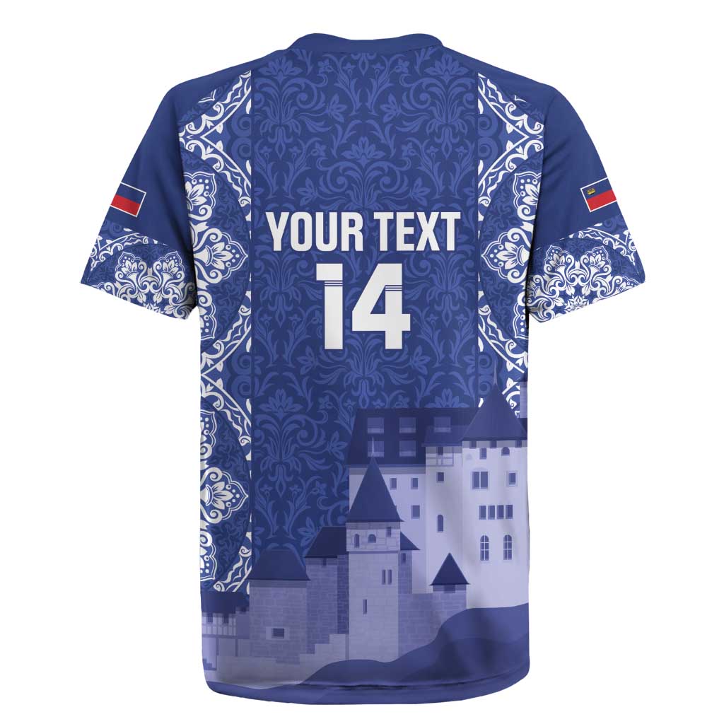 Custom Liechtenstein Football Rugby Jersey Go Blue-Reds Gutenberg Castle