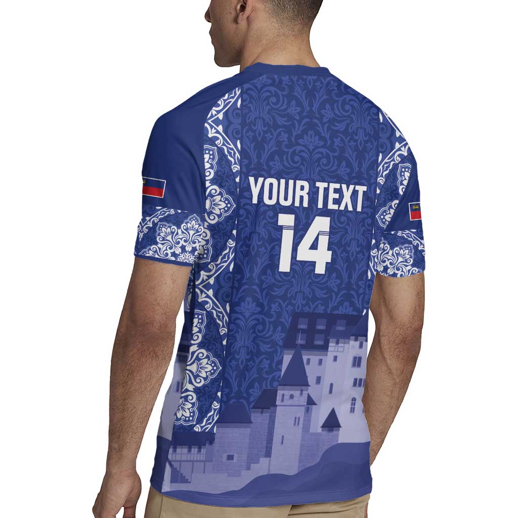 Custom Liechtenstein Football Rugby Jersey Go Blue-Reds Gutenberg Castle