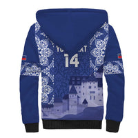 Custom Liechtenstein Football Sherpa Hoodie Go Blue-Reds Gutenberg Castle