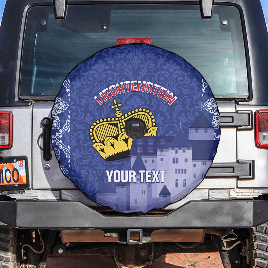 Custom Liechtenstein Football Spare Tire Cover Go Blue-Reds Gutenberg Castle