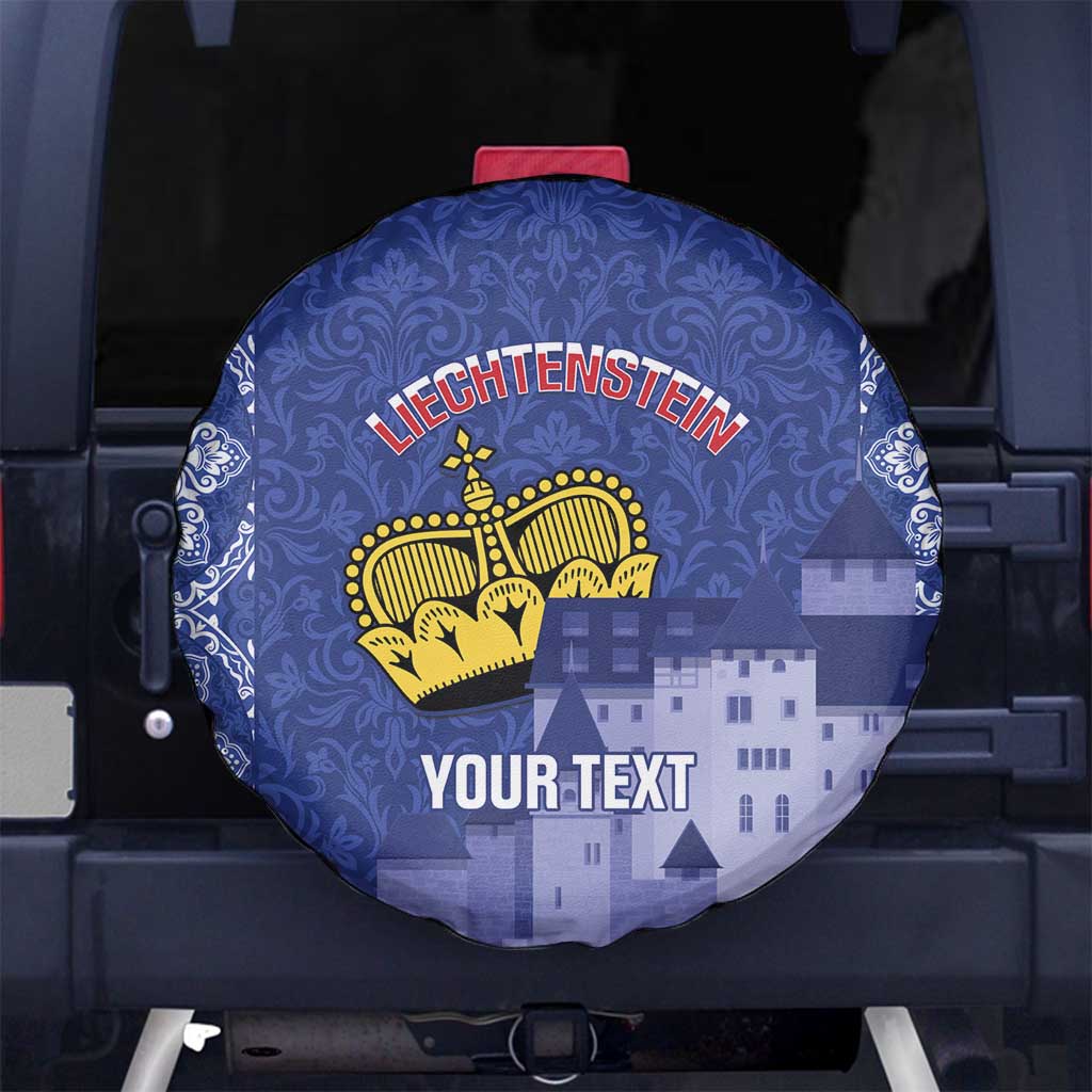 Custom Liechtenstein Football Spare Tire Cover Go Blue-Reds Gutenberg Castle