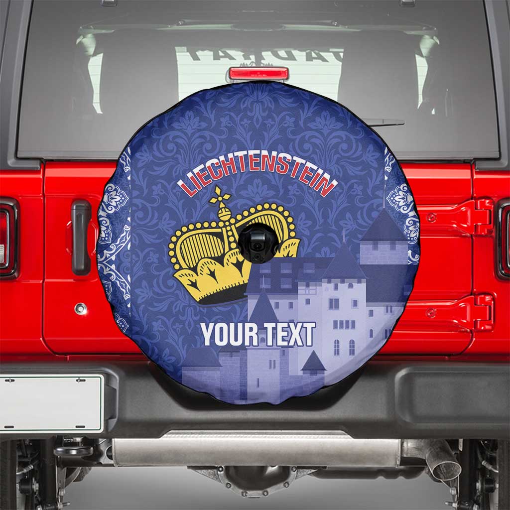 Custom Liechtenstein Football Spare Tire Cover Go Blue-Reds Gutenberg Castle