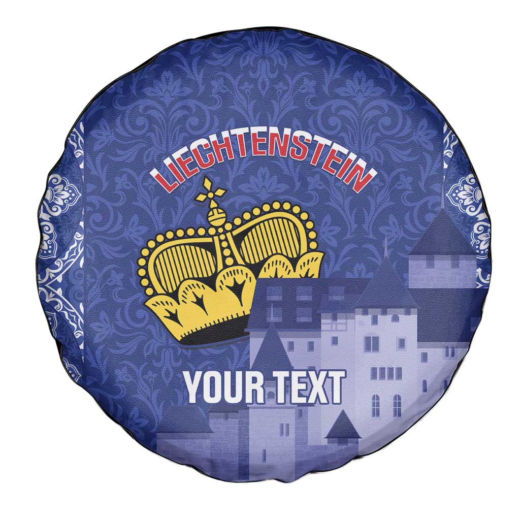 Custom Liechtenstein Football Spare Tire Cover Go Blue-Reds Gutenberg Castle