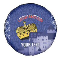 Custom Liechtenstein Football Spare Tire Cover Go Blue-Reds Gutenberg Castle