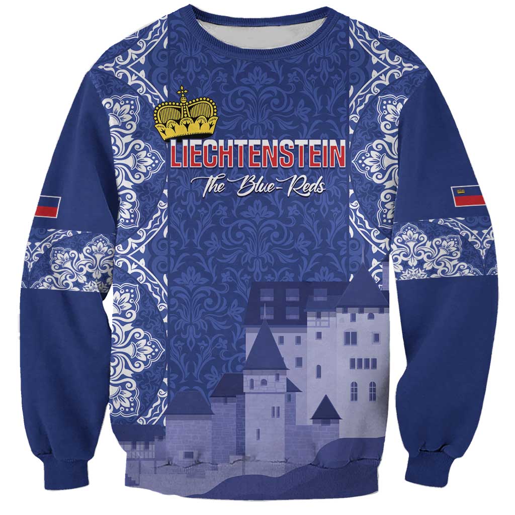 Custom Liechtenstein Football Sweatshirt Go Blue-Reds Gutenberg Castle