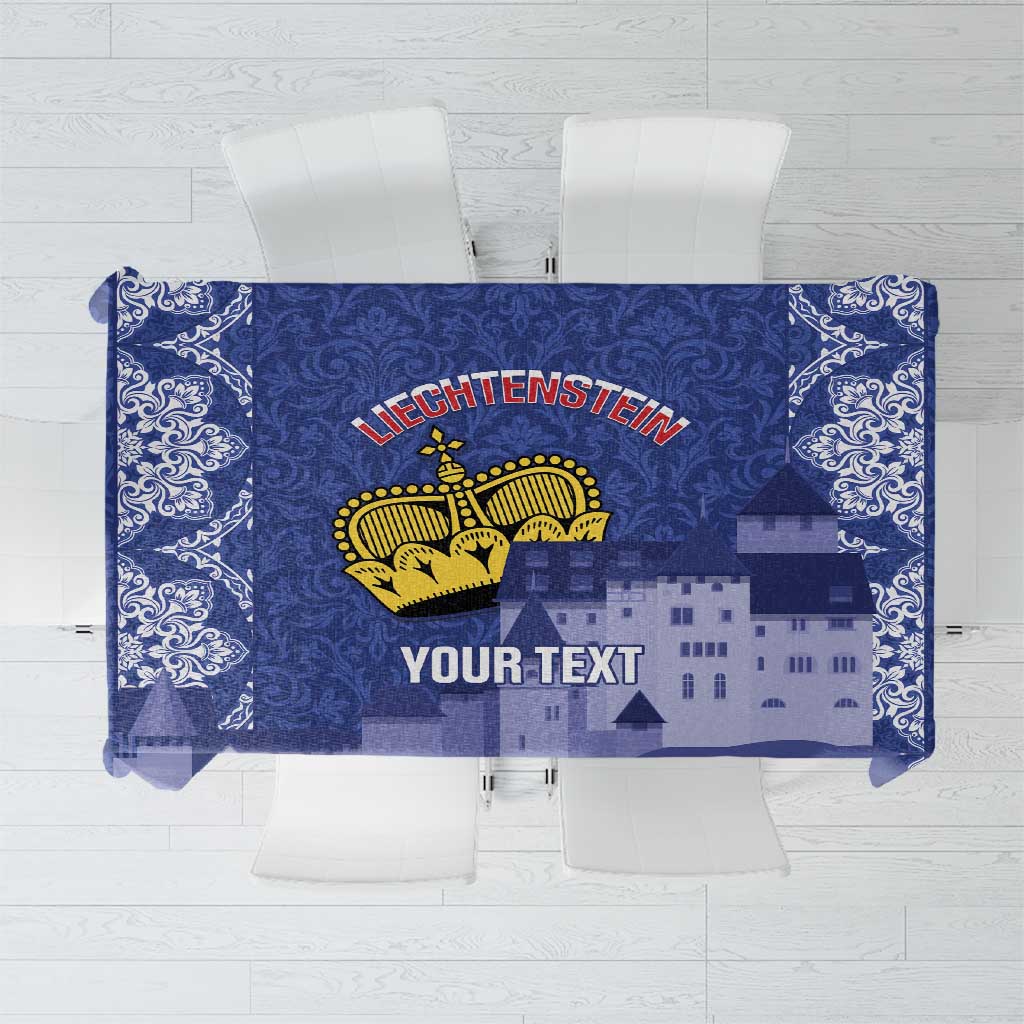 Custom Liechtenstein Football Tablecloth Go Blue-Reds Gutenberg Castle