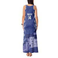 Custom Liechtenstein Football Tank Maxi Dress Go Blue-Reds Gutenberg Castle