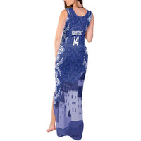 Custom Liechtenstein Football Tank Maxi Dress Go Blue-Reds Gutenberg Castle