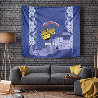 Custom Liechtenstein Football Tapestry Go Blue-Reds Gutenberg Castle