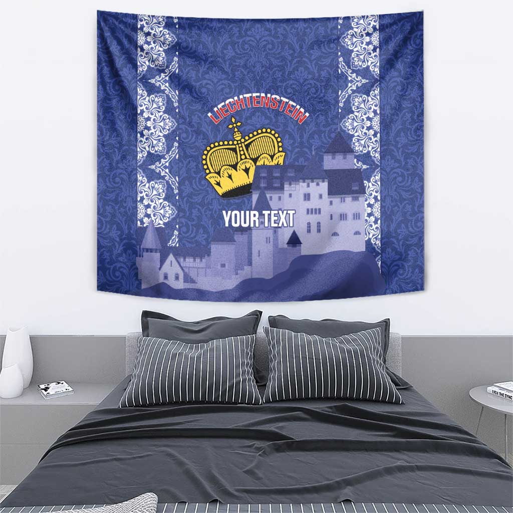 Custom Liechtenstein Football Tapestry Go Blue-Reds Gutenberg Castle