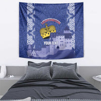 Custom Liechtenstein Football Tapestry Go Blue-Reds Gutenberg Castle