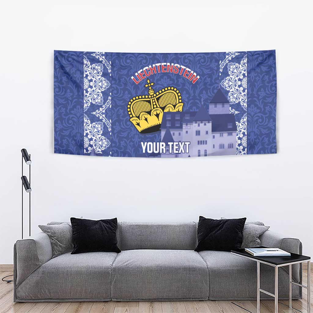 Custom Liechtenstein Football Tapestry Go Blue-Reds Gutenberg Castle