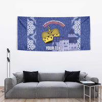 Custom Liechtenstein Football Tapestry Go Blue-Reds Gutenberg Castle