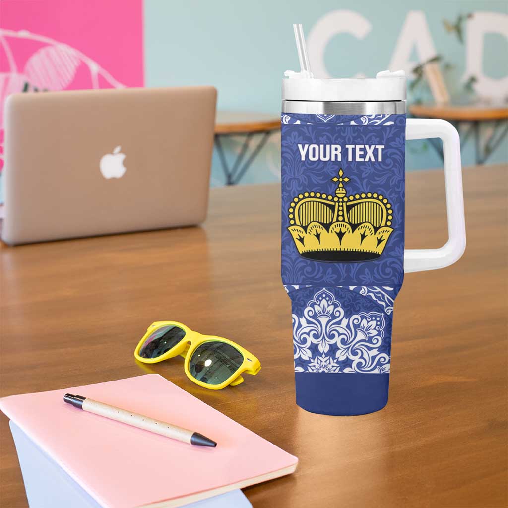Custom Liechtenstein Football Tumbler With Handle Go Blue-Reds Gutenberg Castle