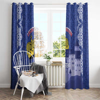 Custom Liechtenstein Football Window Curtain Go Blue-Reds Gutenberg Castle