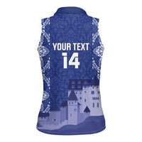 Custom Liechtenstein Football Women Sleeveless Polo Shirt Go Blue-Reds Gutenberg Castle