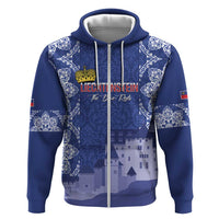 Custom Liechtenstein Football Zip Hoodie Go Blue-Reds Gutenberg Castle