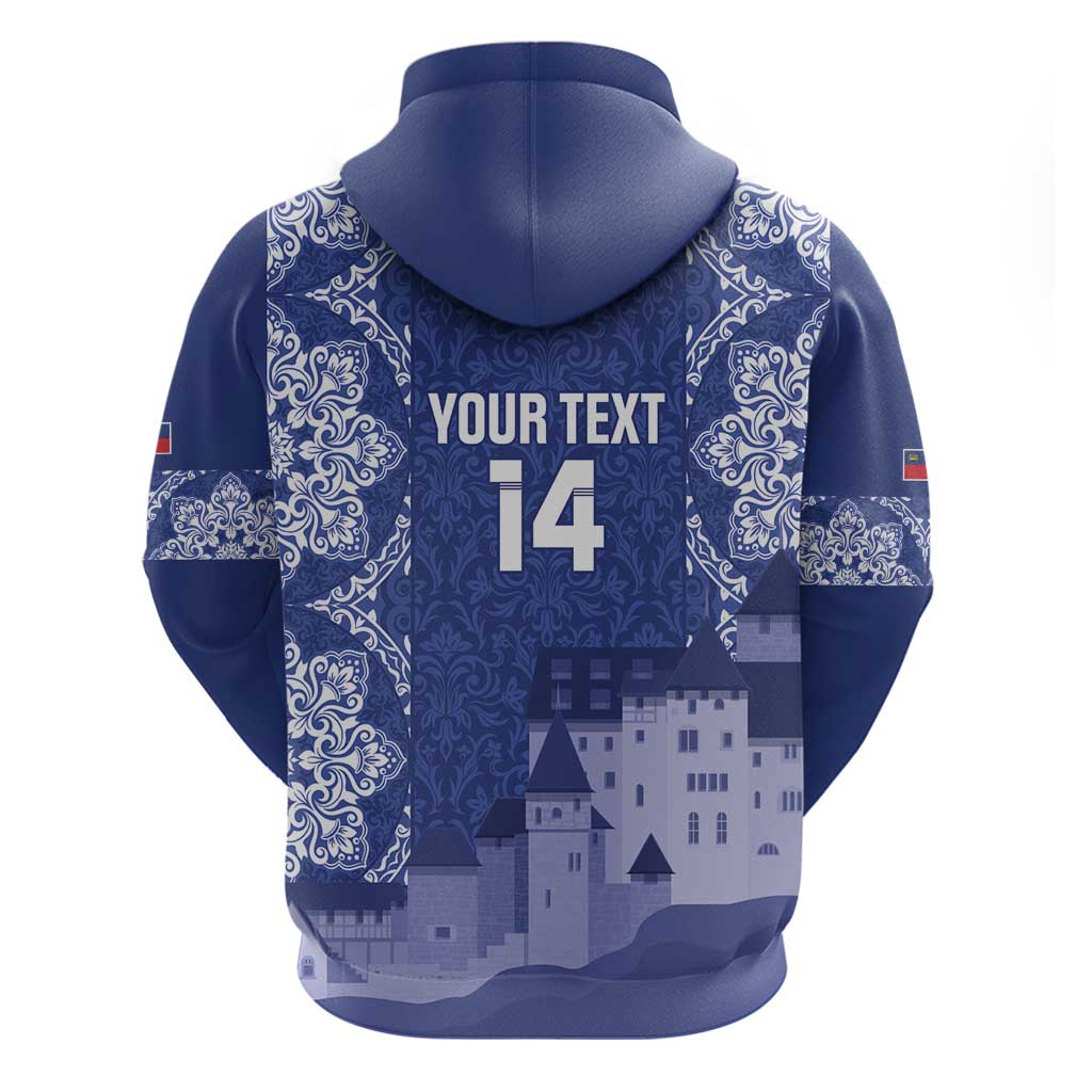 Custom Liechtenstein Football Zip Hoodie Go Blue-Reds Gutenberg Castle