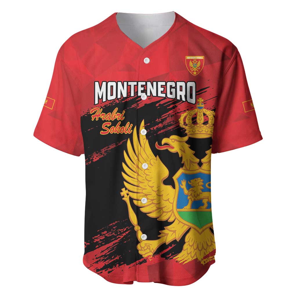 Custom Montenegro Football Baseball Jersey Hrabri Sokoli Grunge Style