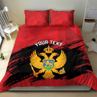 Custom Montenegro Football Bedding Set Hrabri Sokoli Grunge Style