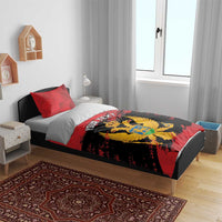 Custom Montenegro Football Bedding Set Hrabri Sokoli Grunge Style