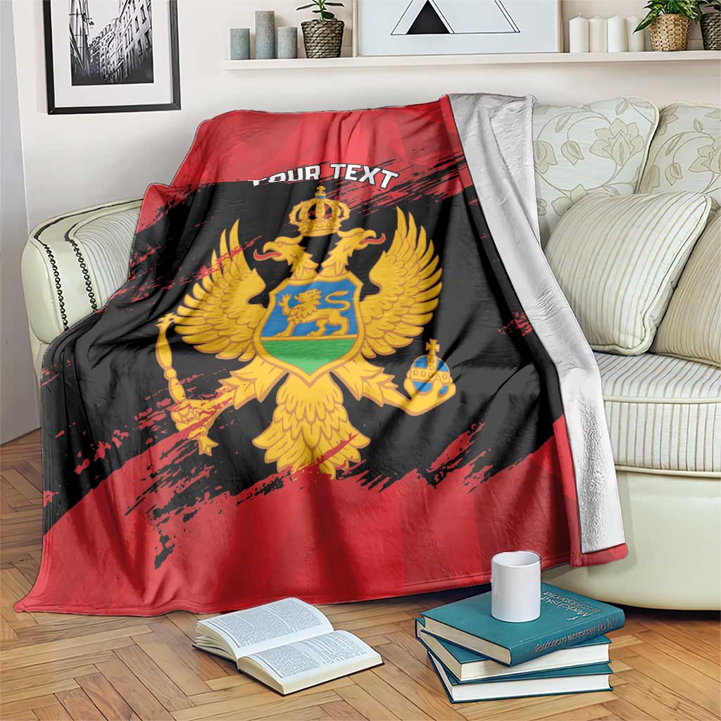 Custom Montenegro Football Blanket Hrabri Sokoli Grunge Style