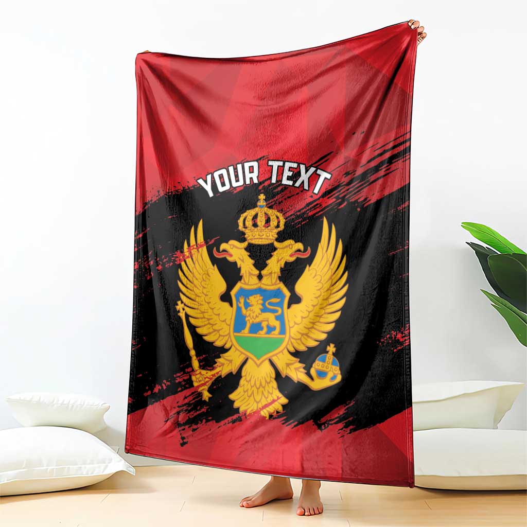 Custom Montenegro Football Blanket Hrabri Sokoli Grunge Style