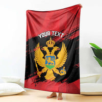 Custom Montenegro Football Blanket Hrabri Sokoli Grunge Style