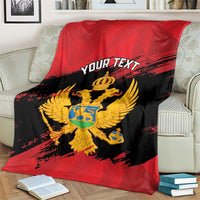 Custom Montenegro Football Blanket Hrabri Sokoli Grunge Style