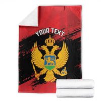 Custom Montenegro Football Blanket Hrabri Sokoli Grunge Style