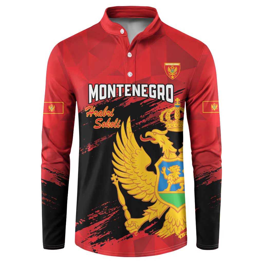 Custom Montenegro Football Button Sweatshirt Hrabri Sokoli Grunge Style
