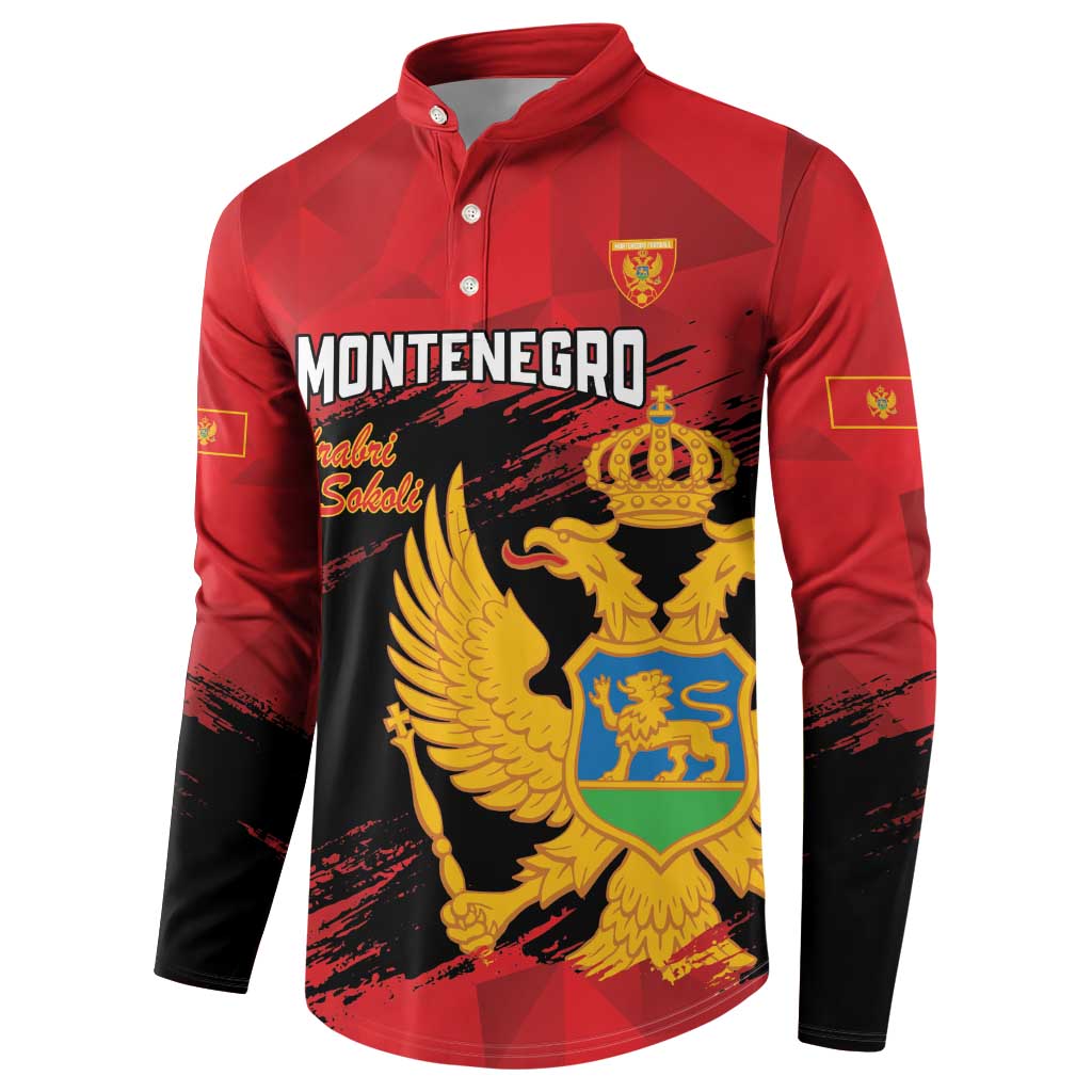Custom Montenegro Football Button Sweatshirt Hrabri Sokoli Grunge Style