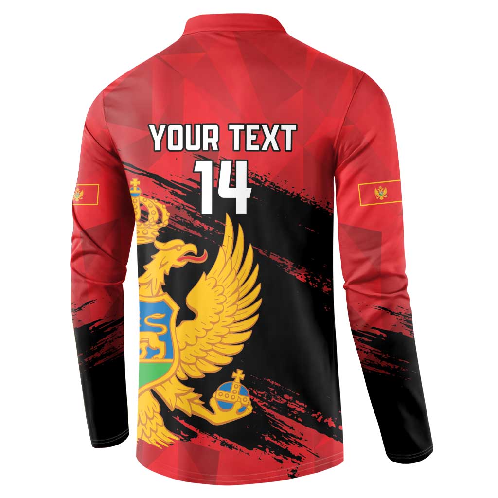 Custom Montenegro Football Button Sweatshirt Hrabri Sokoli Grunge Style