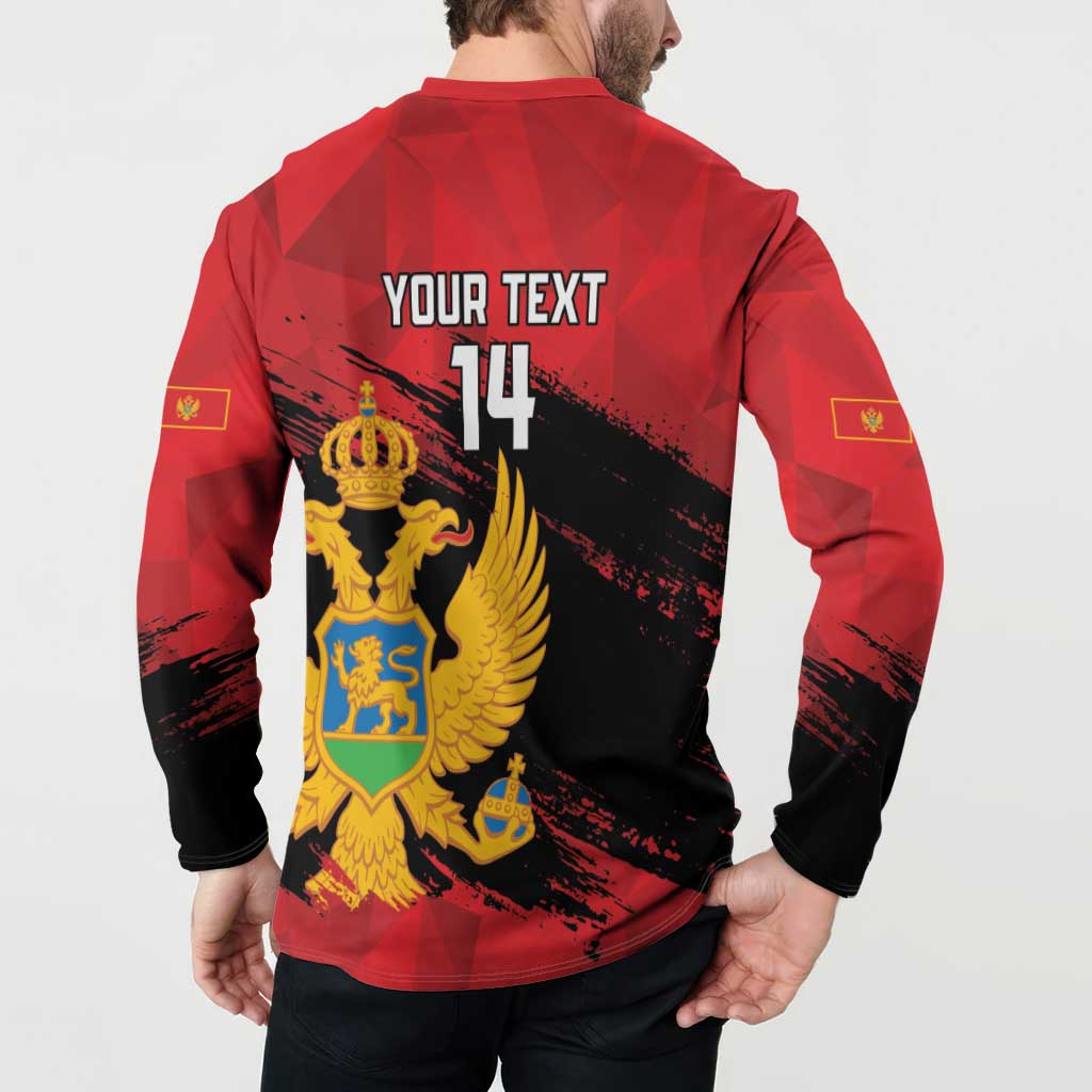 Custom Montenegro Football Button Sweatshirt Hrabri Sokoli Grunge Style