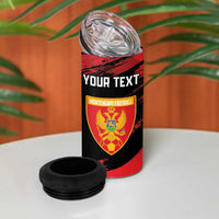 Custom Montenegro Football 4 in 1 Can Cooler Tumbler Hrabri Sokoli Grunge Style
