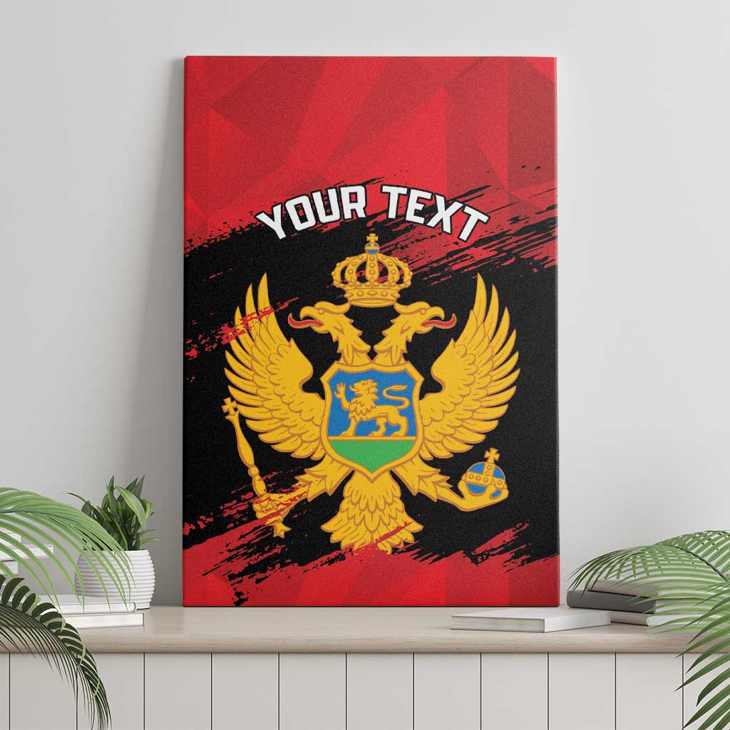 Custom Montenegro Football Canvas Wall Art Hrabri Sokoli Grunge Style