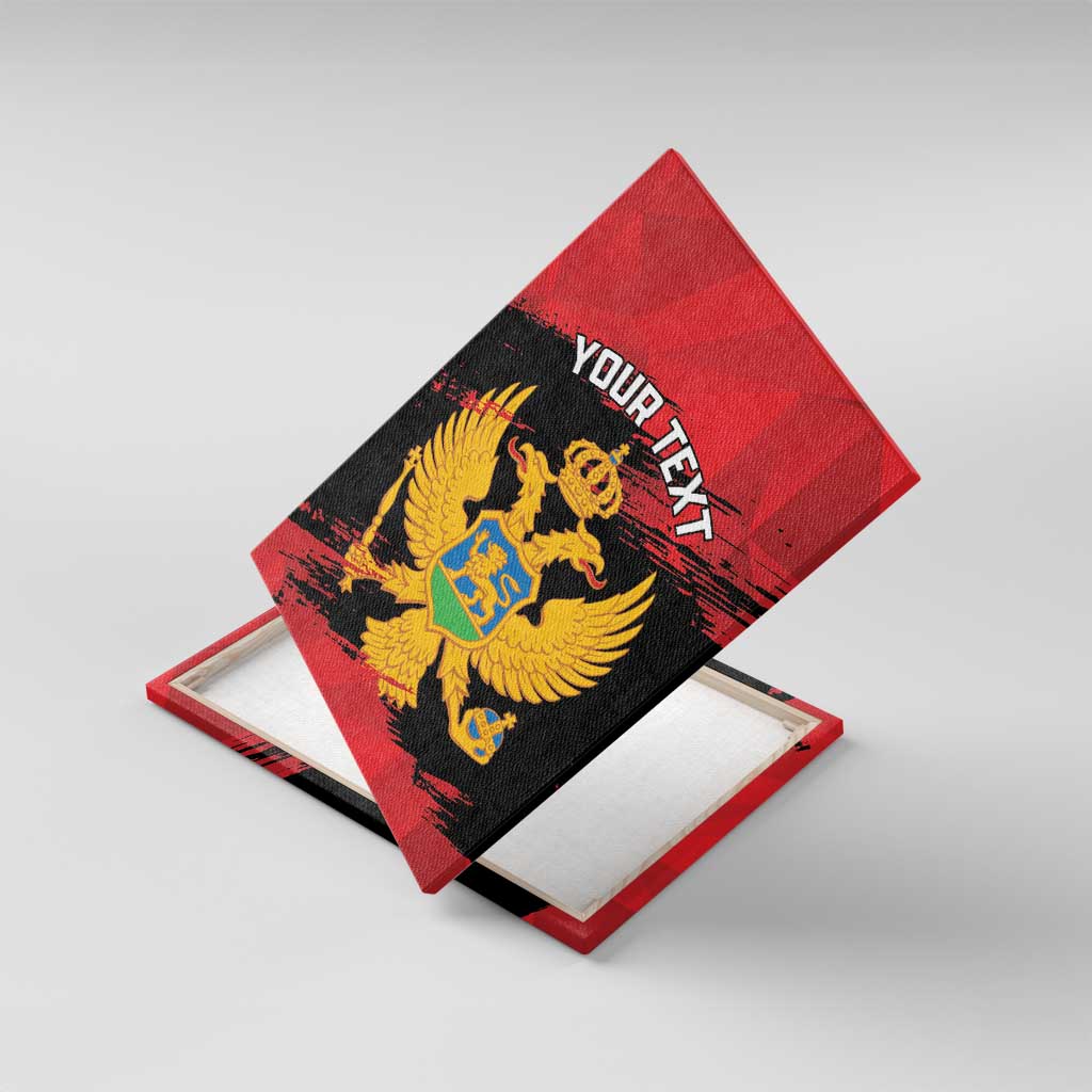 Custom Montenegro Football Canvas Wall Art Hrabri Sokoli Grunge Style