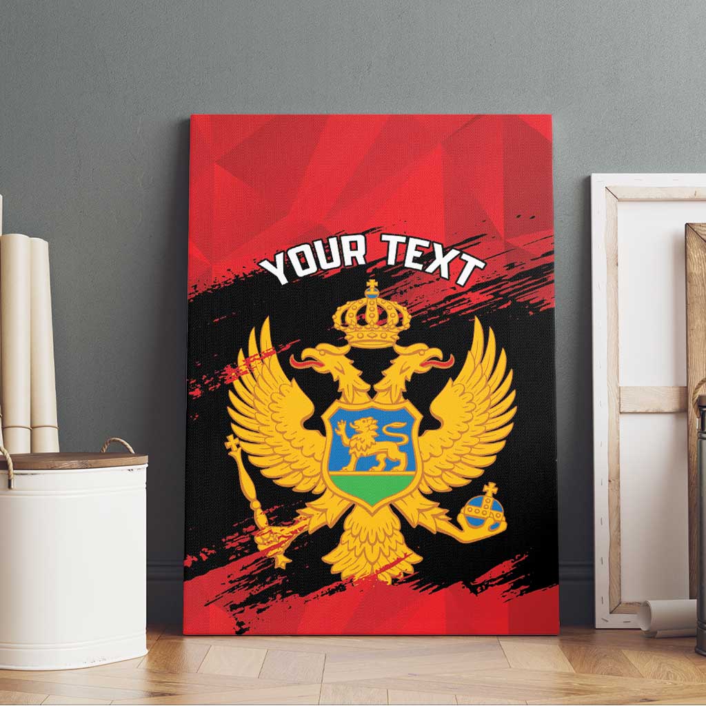 Custom Montenegro Football Canvas Wall Art Hrabri Sokoli Grunge Style