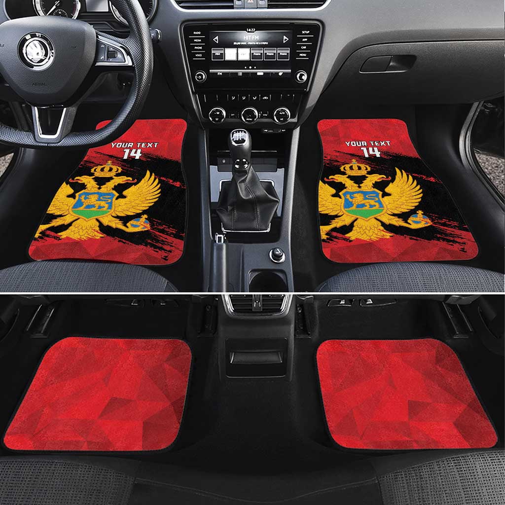 Custom Montenegro Football Car Mats Hrabri Sokoli Grunge Style