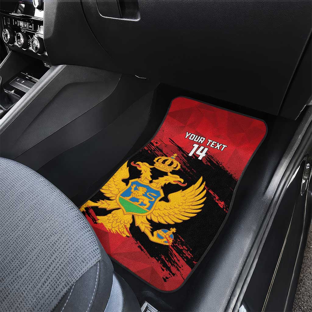 Custom Montenegro Football Car Mats Hrabri Sokoli Grunge Style