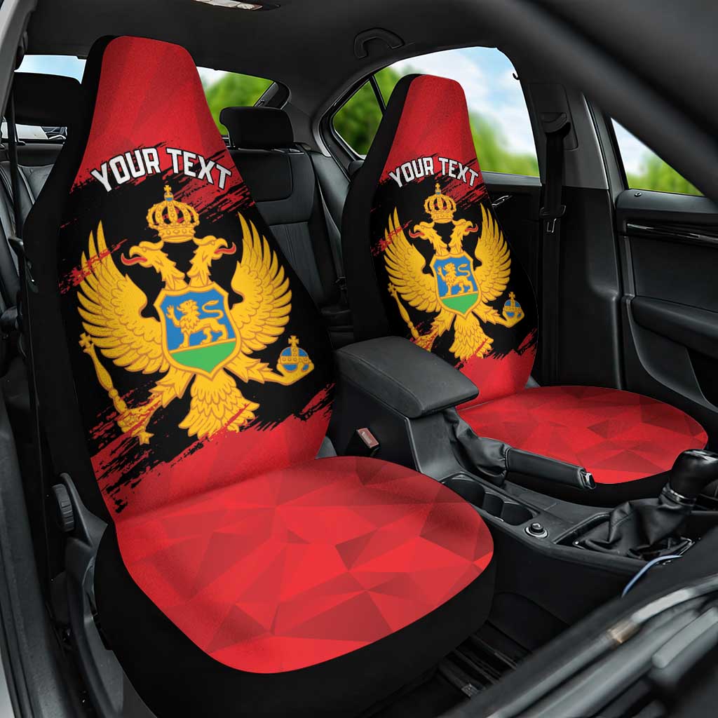 Custom Montenegro Football Car Seat Cover Hrabri Sokoli Grunge Style