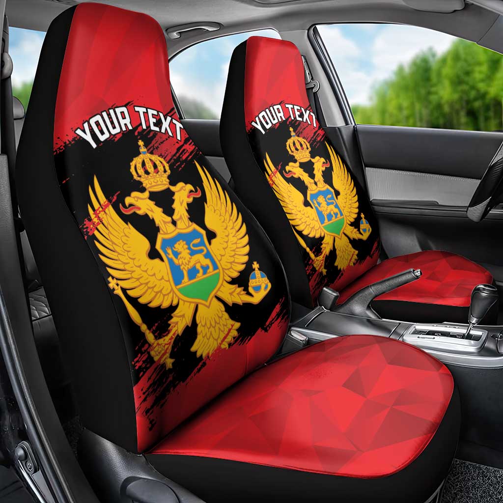 Custom Montenegro Football Car Seat Cover Hrabri Sokoli Grunge Style