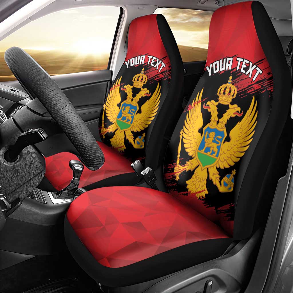 Custom Montenegro Football Car Seat Cover Hrabri Sokoli Grunge Style
