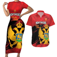 Custom Montenegro Football Couples Matching Short Sleeve Bodycon Dress and Hawaiian Shirt Hrabri Sokoli Grunge Style