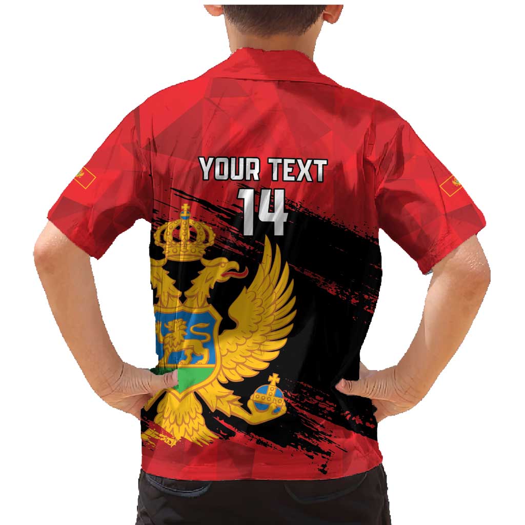 Custom Montenegro Football Family Matching Mermaid Dress and Hawaiian Shirt Hrabri Sokoli Grunge Style