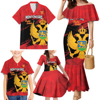 Custom Montenegro Football Family Matching Mermaid Dress and Hawaiian Shirt Hrabri Sokoli Grunge Style