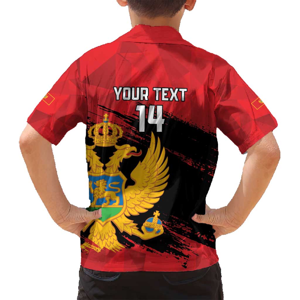 Custom Montenegro Football Family Matching Off Shoulder Maxi Dress and Hawaiian Shirt Hrabri Sokoli Grunge Style