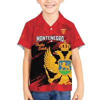 Custom Montenegro Football Family Matching Off Shoulder Maxi Dress and Hawaiian Shirt Hrabri Sokoli Grunge Style