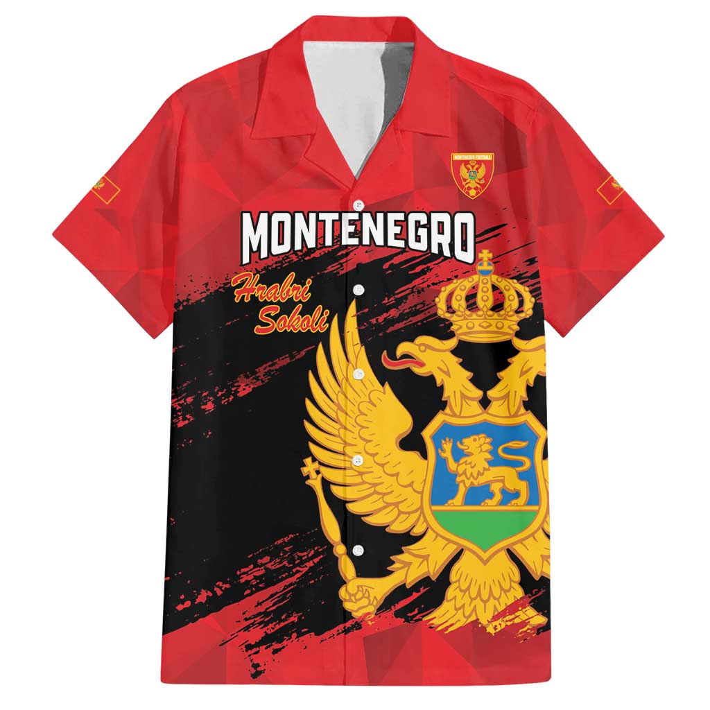 Custom Montenegro Football Family Matching Puletasi and Hawaiian Shirt Hrabri Sokoli Grunge Style